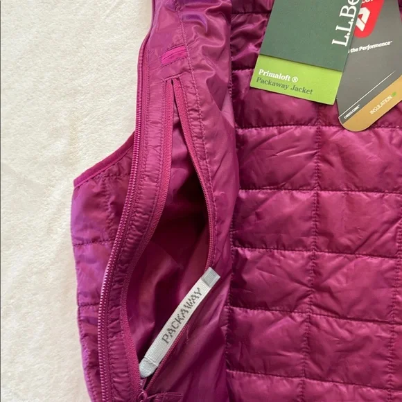 LL BEAN Primaloft Packaway Vest- Womens Small Rich Berry - Picture 6 of 13
